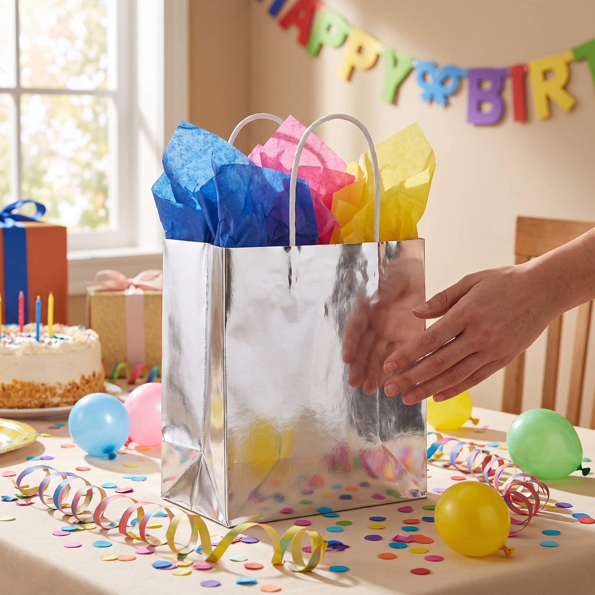 Silver Kraft Gift Bag | 10 Pack