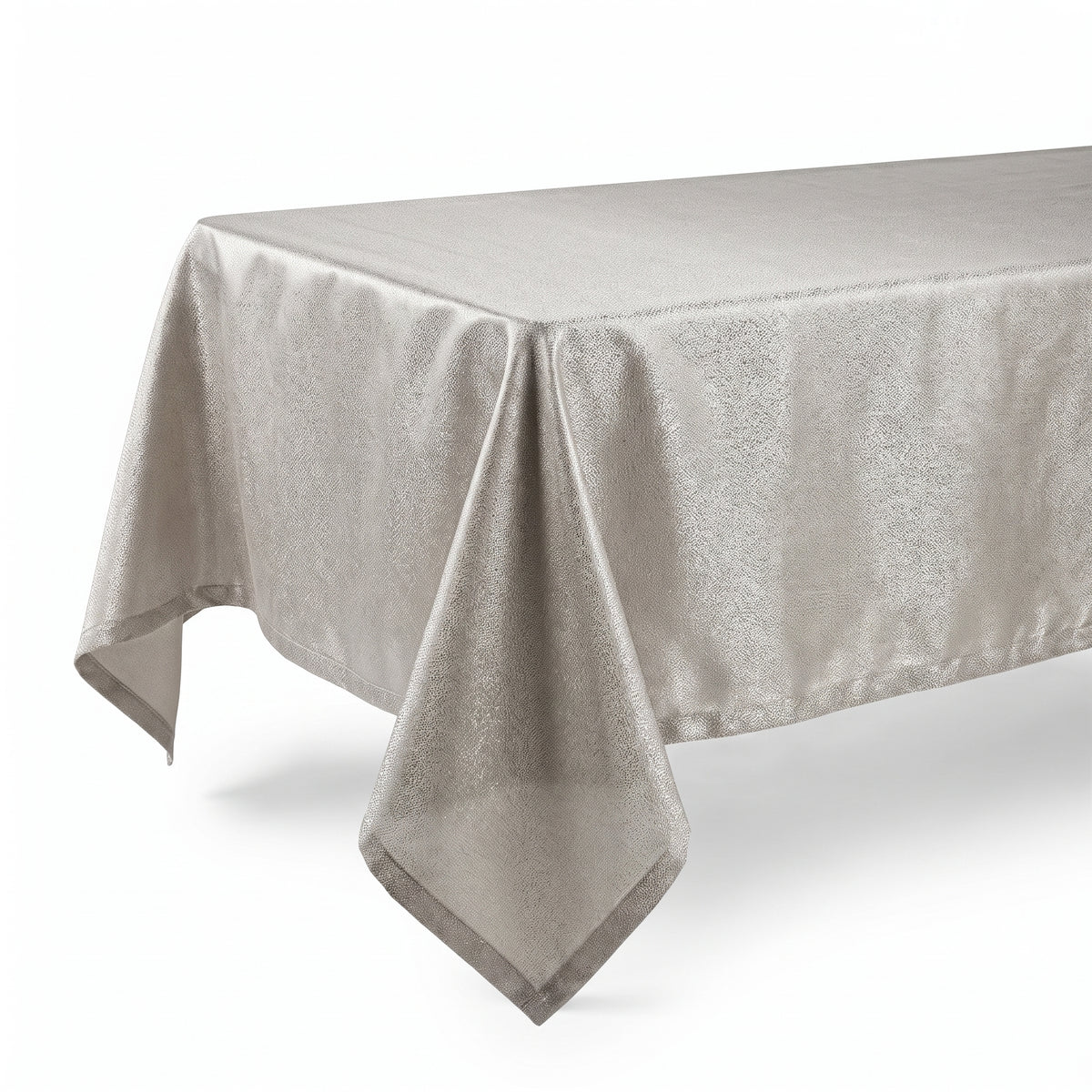 Elegant Silver Fabric Table Cover - 60" x 104"