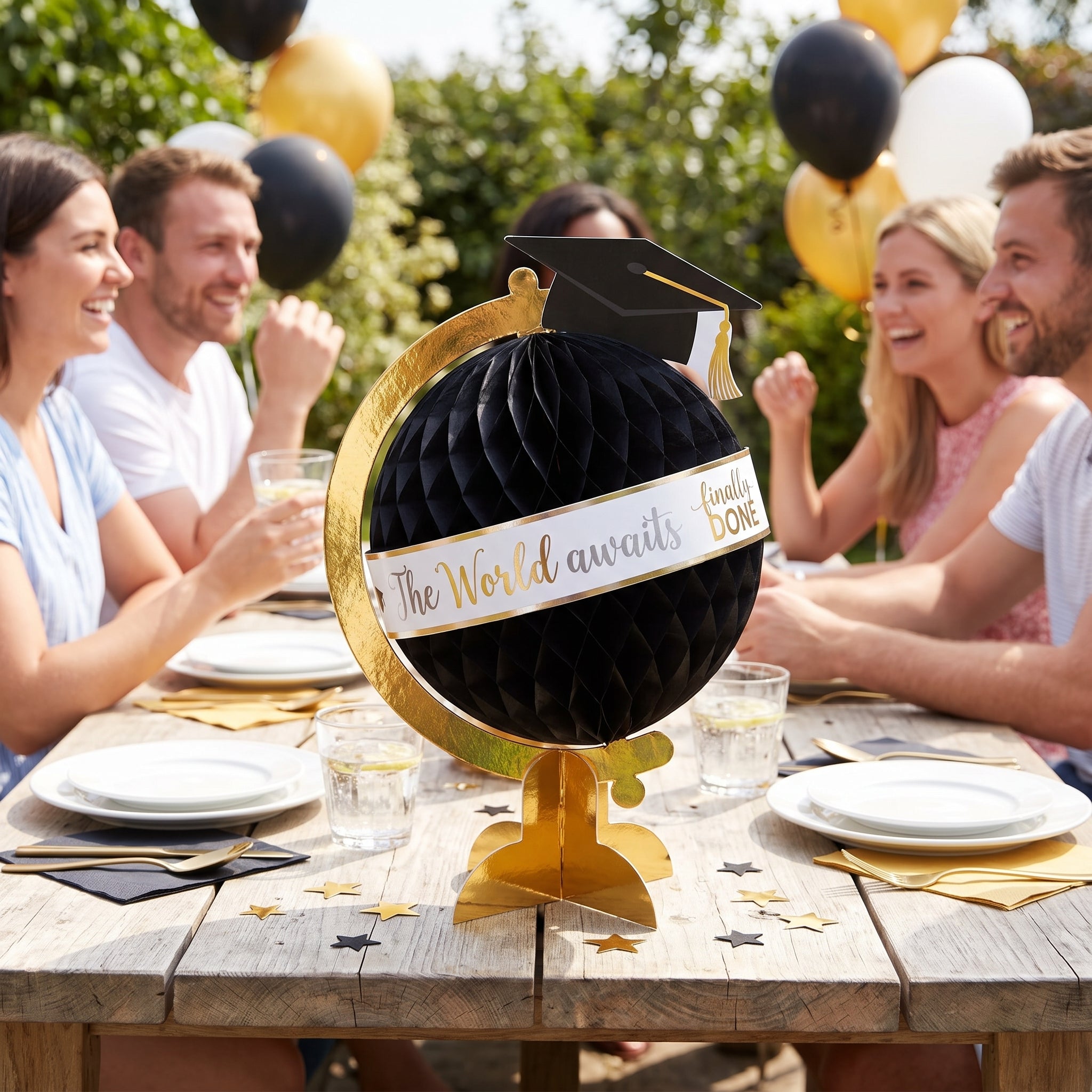 Graduation Globe Honeycomb Centerpiece