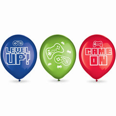Gamer Party Printed Latex Balloons - 12ct