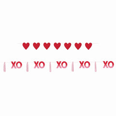 XOXO Tassel & Heart Banner Set for Valentine's Day