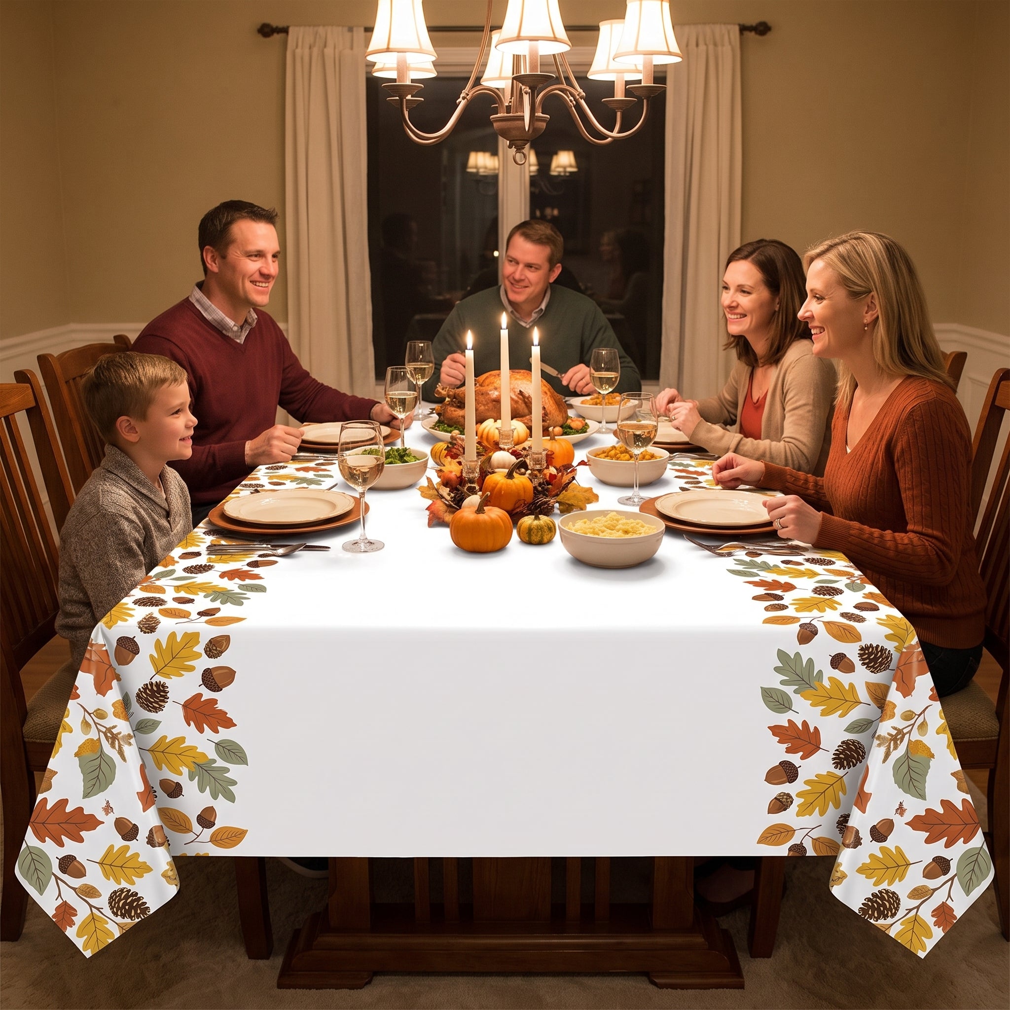 Golden Autumn Harvest Plastic Table Cover