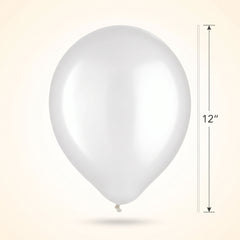 Elegant Pearl White Bulk Latex Balloons - 12 inch