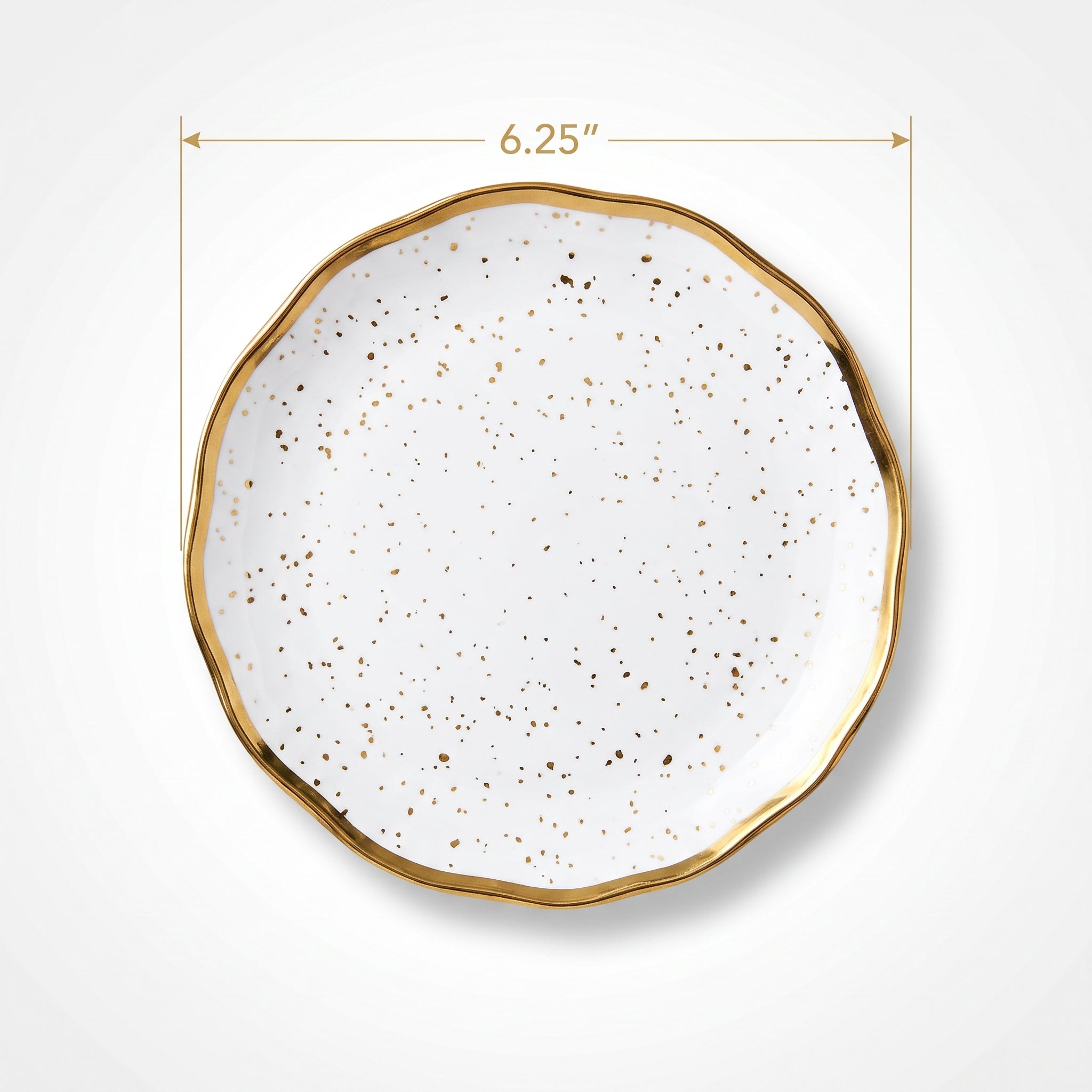 Elegant Gold-Trimmed Melamine Appetizer Plate - 6.25"