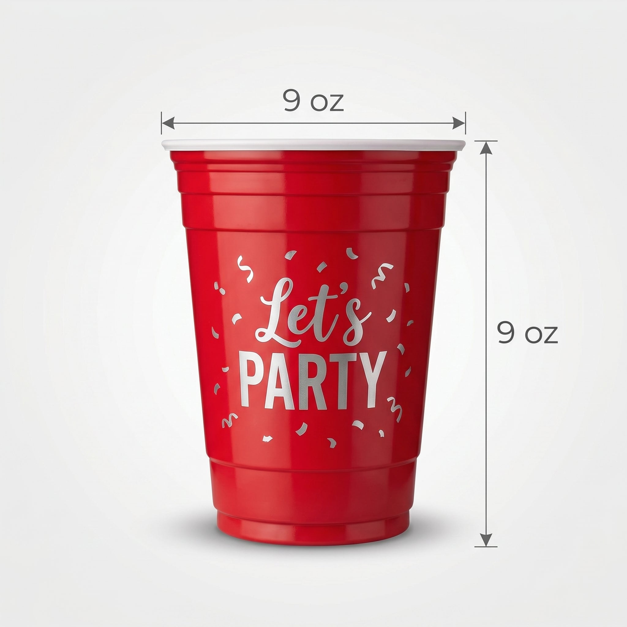 Let's Party Reusable Red Plastic Tumbler Cups, 9oz, 30-Pack