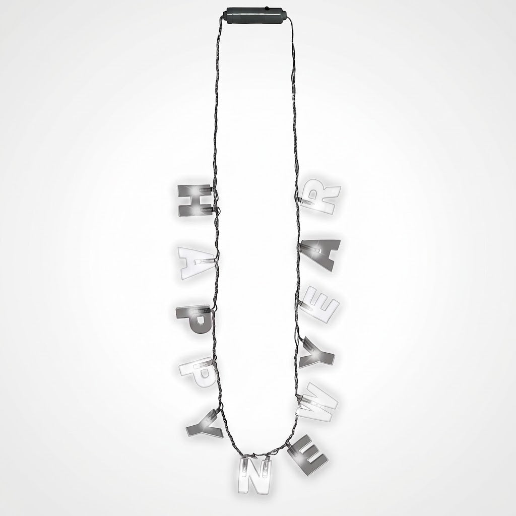 "Happy New Year" Light-Up Necklace - 36" Festive Wearable Accessory