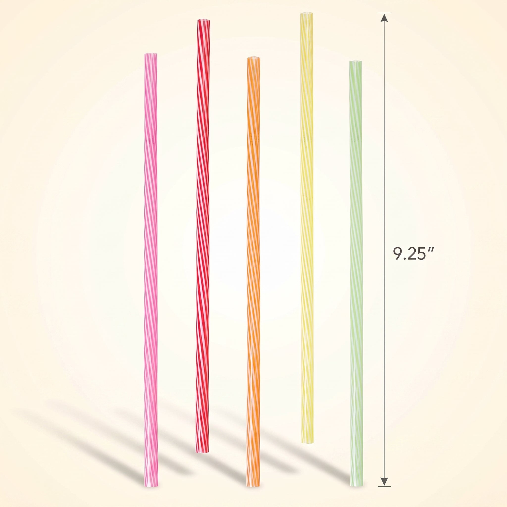 Multicolor Striped Reusable Plastic Straws - 24 Pack