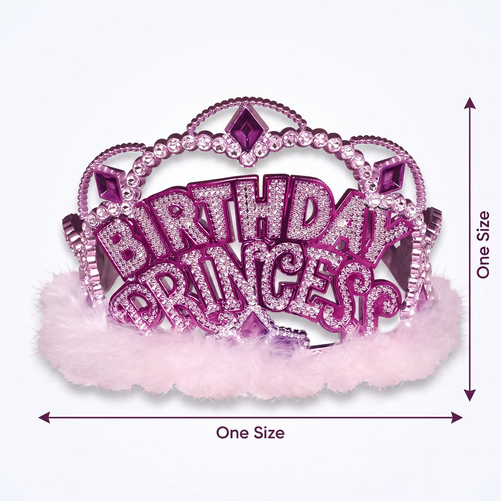 Sparkling Birthday Princess Tiara with Marabou