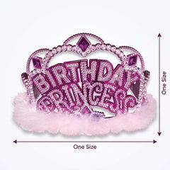 Sparkling Birthday Princess Tiara with Marabou