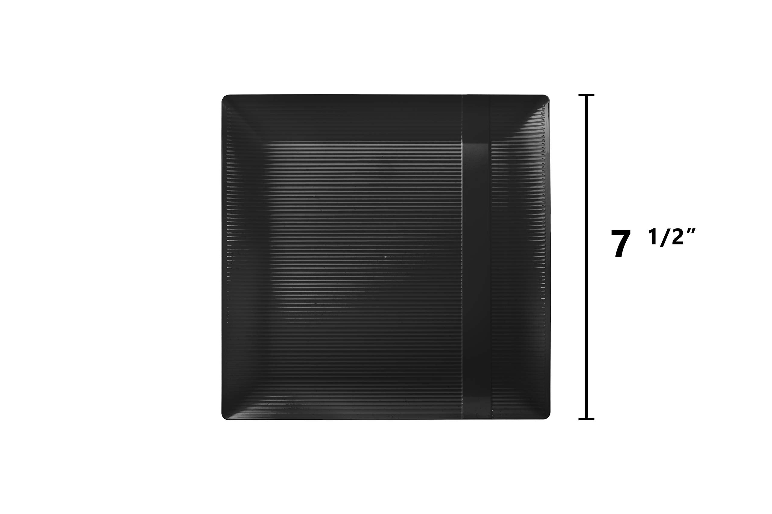 7.5 In. Zen Ridged Black Square Plastic Plates | 120 Count