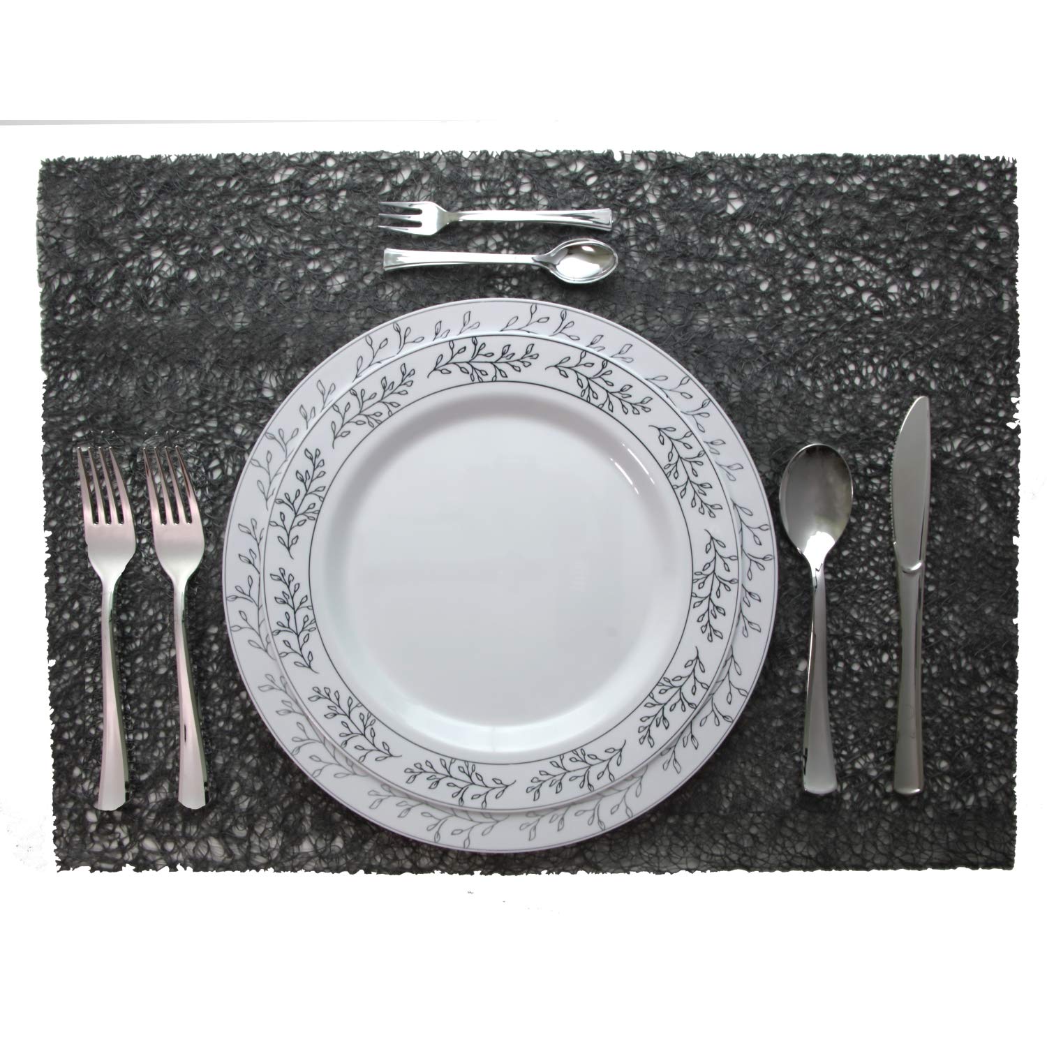 7.5 In. Silver Leaf Premium Plates | 10 Count