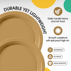 7 In. Gold Plastic Plates | 100 Count