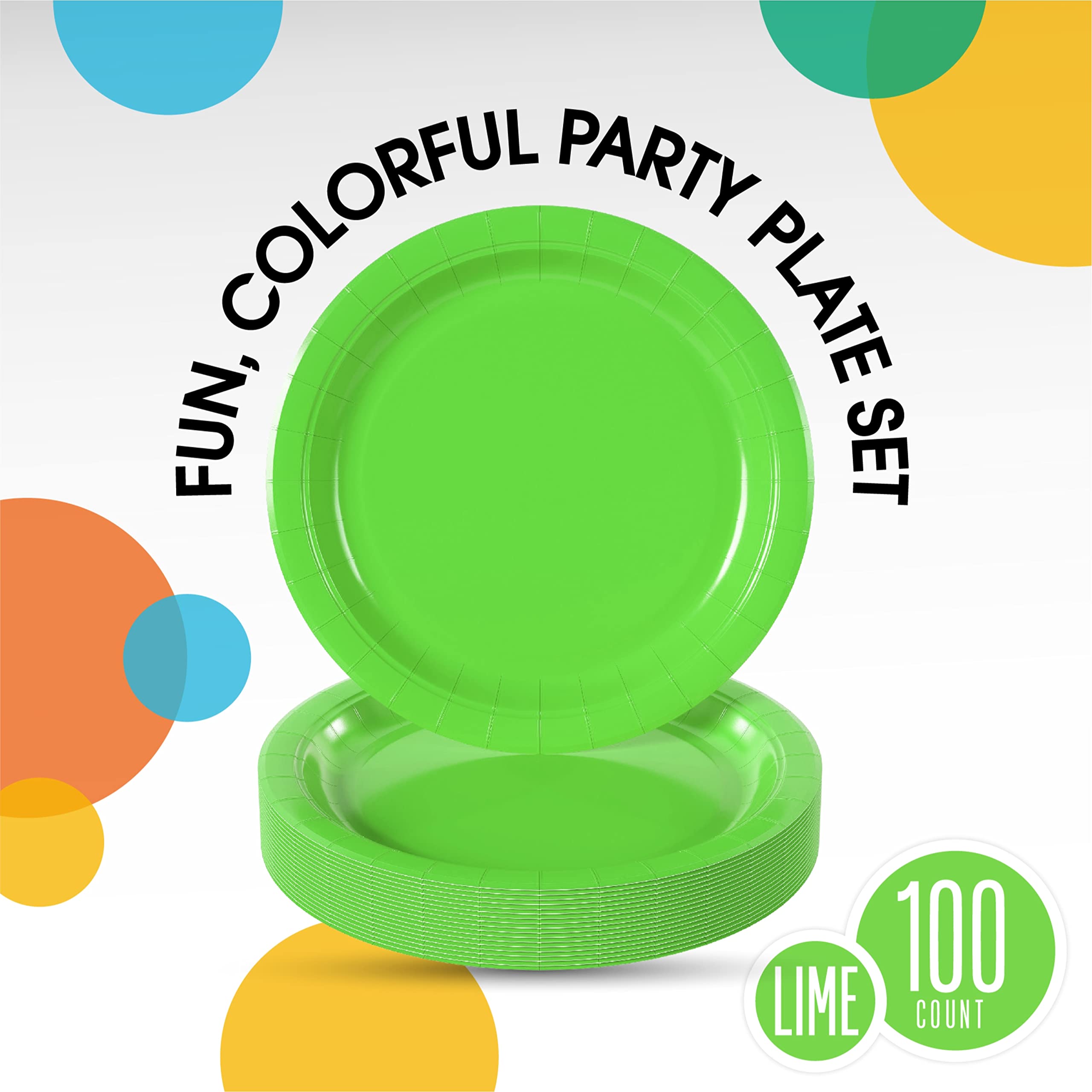 7 In. Lime Paper Plates | 100 Count