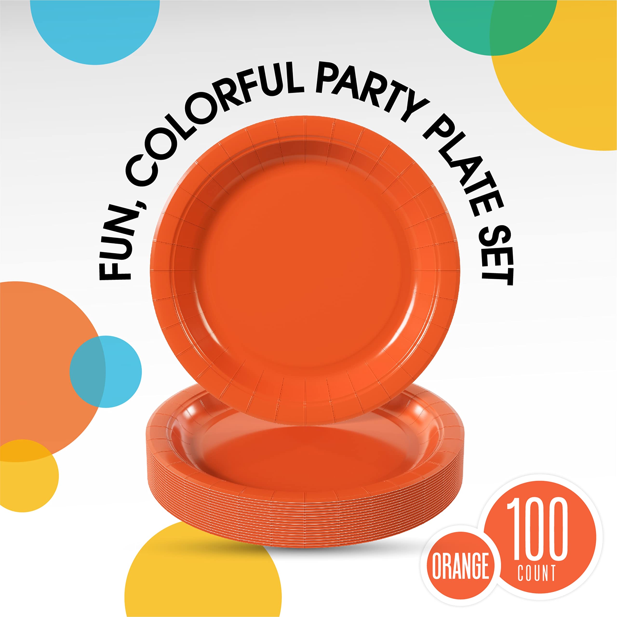 Unleashed - 7 In. Orange Paper Plates | 100 Count