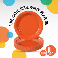 Unleashed - 7 In. Orange Paper Plates | 100 Count