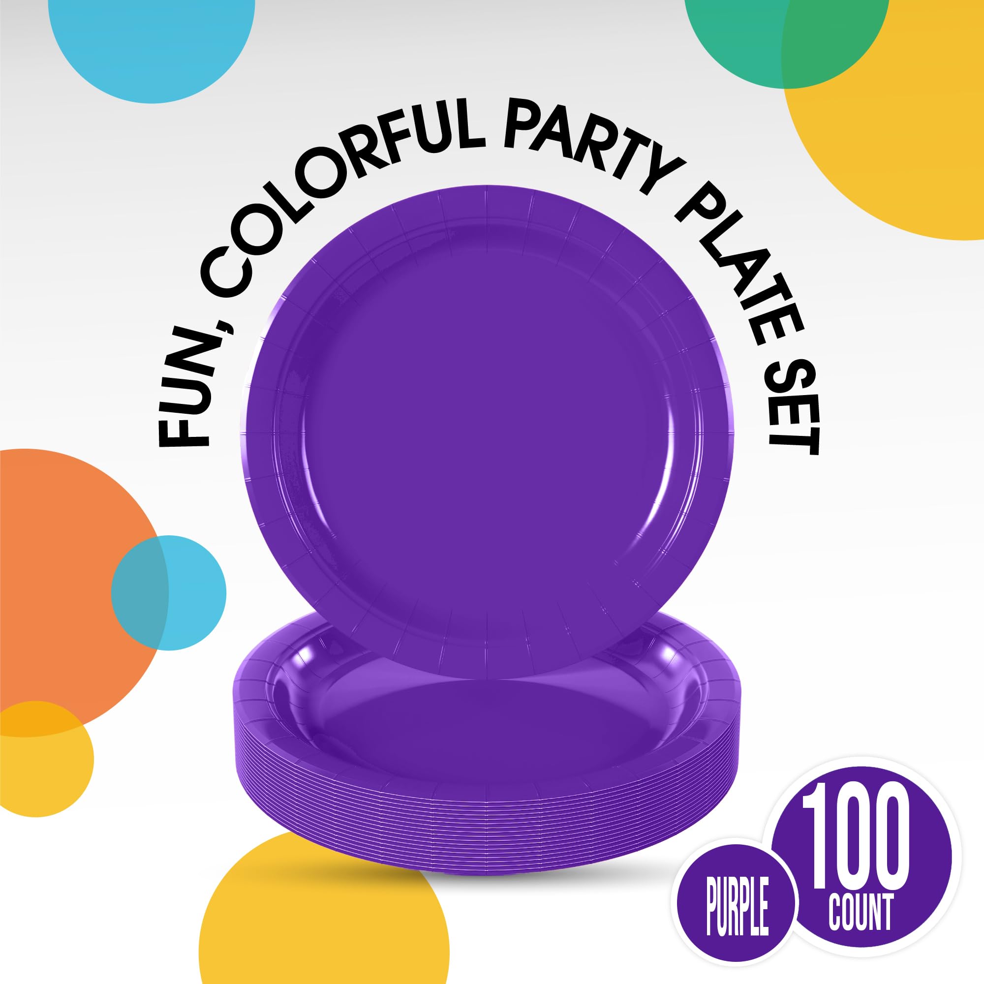 Unleashed - 7 In. Purple Paper Plates | 100 Count