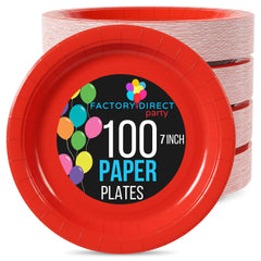 Little Gym - 7 In. Red Paper Plates | 100 Count