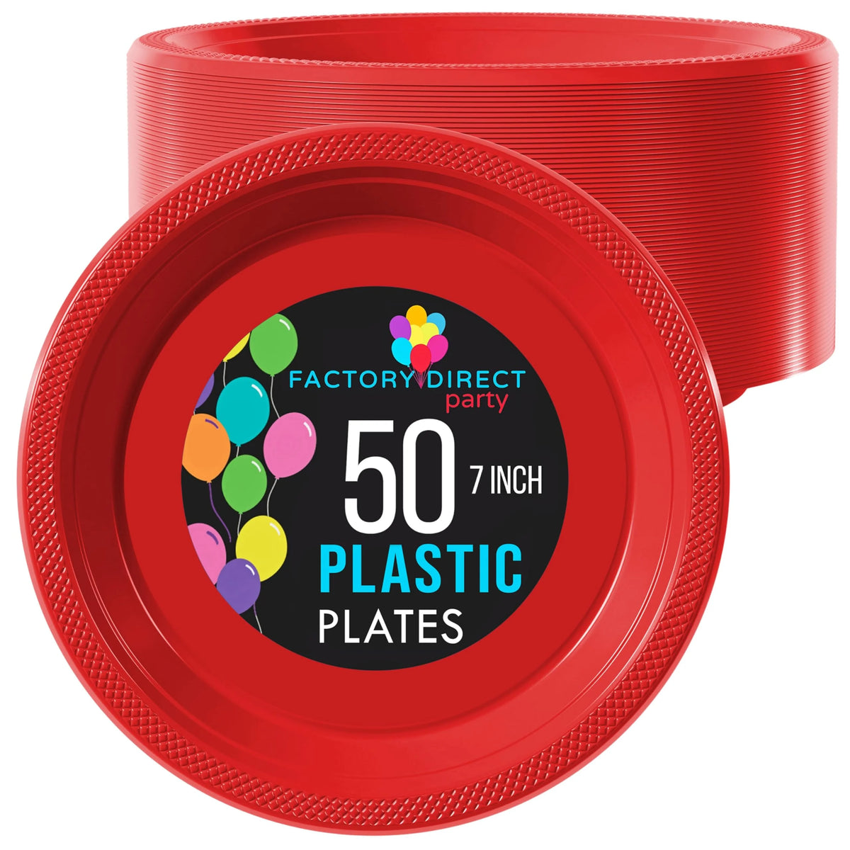 Little Gym - 7 In. Red Plastic Plates | 100 Count
