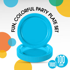 Unleashed - 7 In. Turquoise Paper Plates | 100 Count