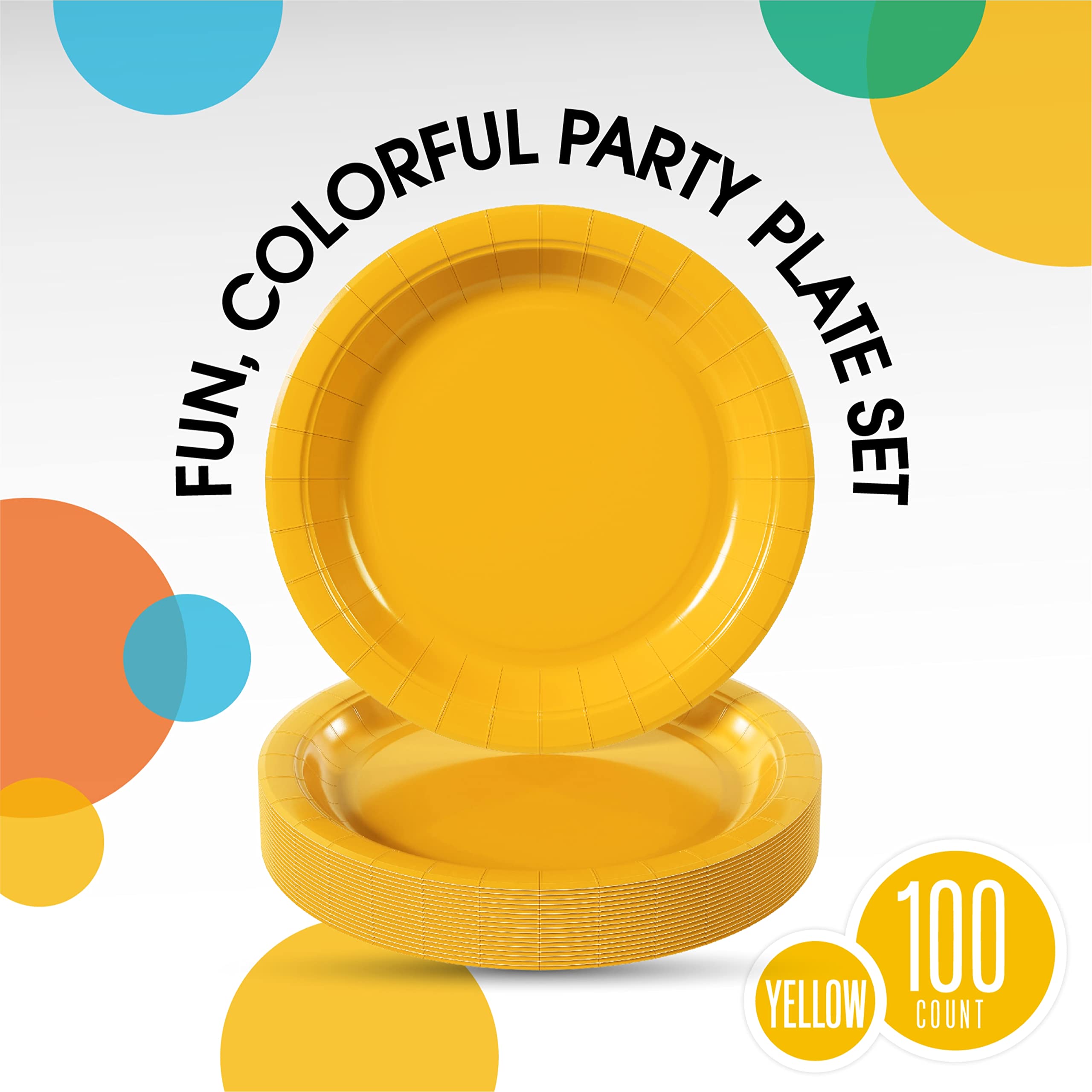 7 In. Yellow Paper Plates | 100 Count