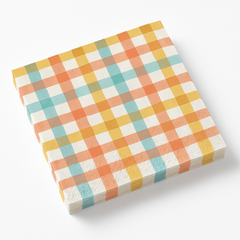 Happy Turkey Day Plaid Beverage Napkins