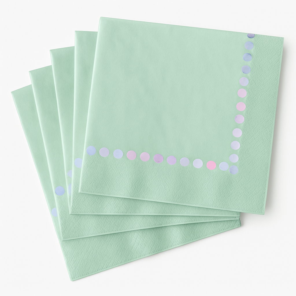 Opalescent Printed Beverage Napkins - Pack of 20