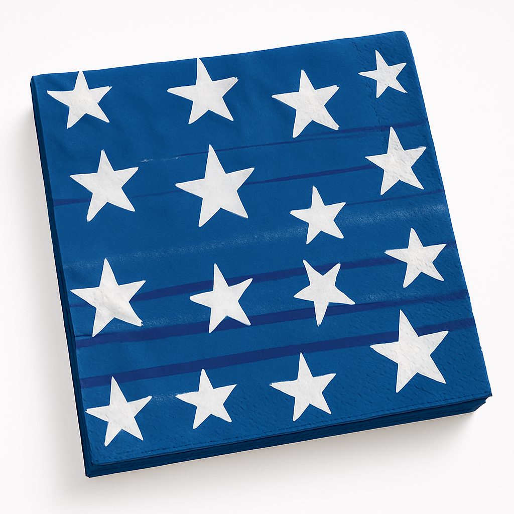 Painted Patriotic Beverage Napkins