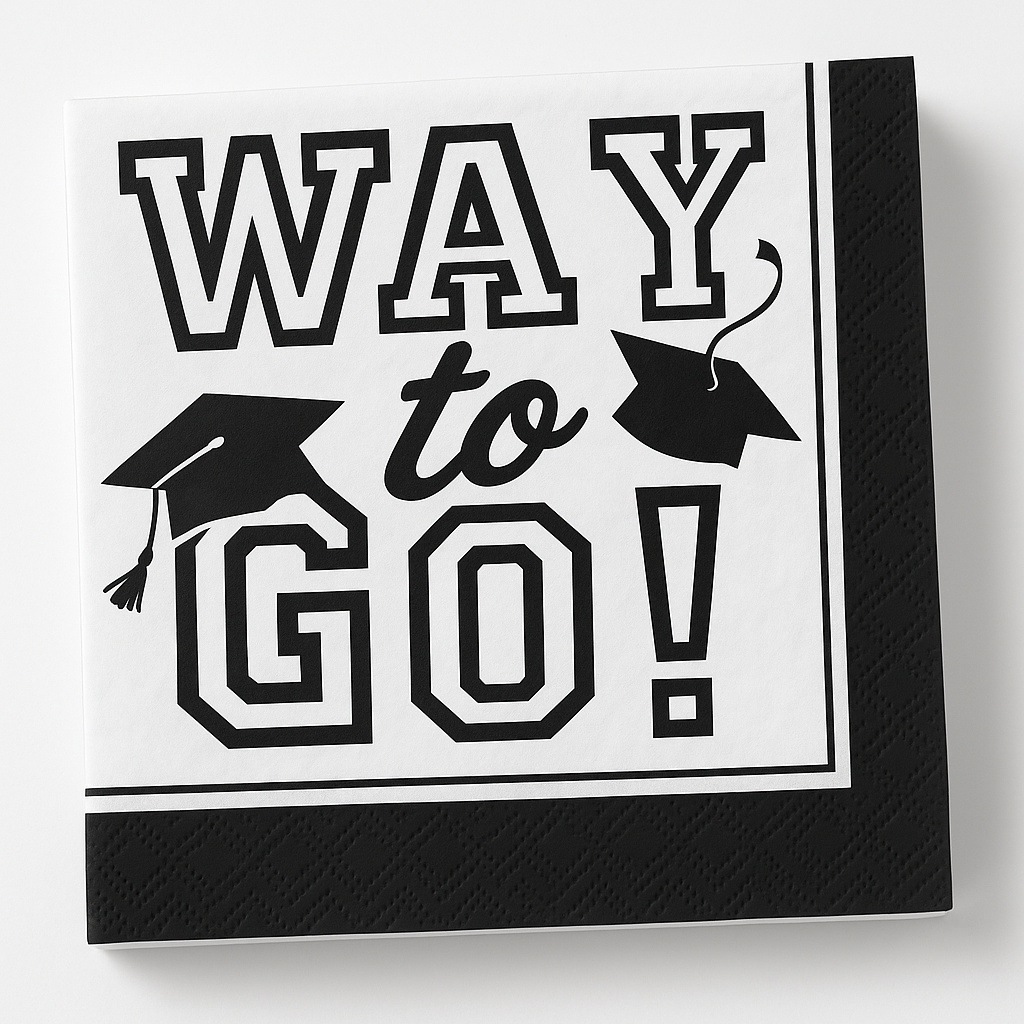 "Way to Go" Graduation Beverage Napkins, 5-in, 40-Pack