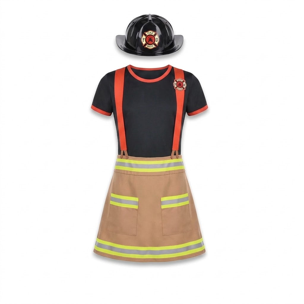 Wild Firefighter Halloween Costume For Girls - Child L (12-14)
