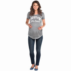 Napping for Two Maternity T-Shirt - Grey, S/M