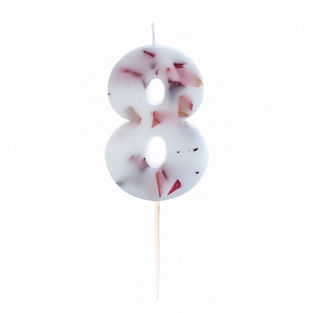 Ginger Ray Pressed Petal Number 8 Birthday Candle