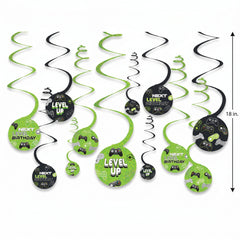 Level Up Gaming Swirl Decorations for Kids' Birthday Parties