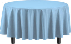 Round Light Blue Table Covers | 6 Pack