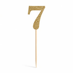 Glitter Gold Number 7 Picks - 4 Pack