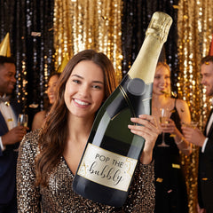 Jumbo "Pop The Bubbly" Champagne Bottle Cutout Decoration