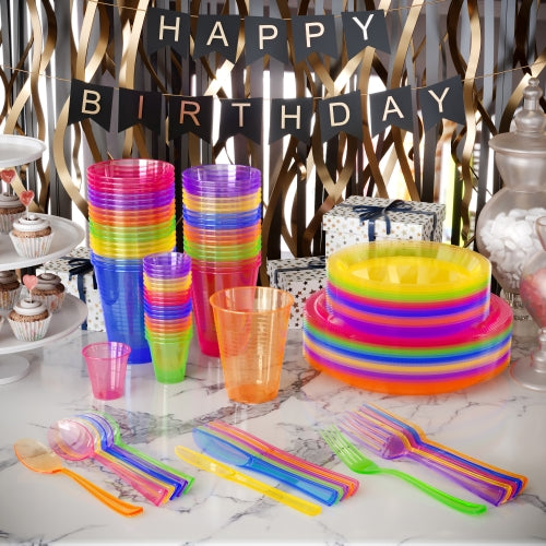 Unleashed - Heavy Duty Neon Plastic Forks - 60 Ct.