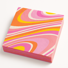 Vibrant Summer Throwback Lunch Napkins - 6.5 In. x 6.5 In. - 40 Count
