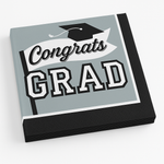 True to Your School Graduation Lunch Napkins - 6.5 In. x 6.5 In. - Silver, 40 Pack