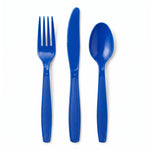 Brava! Bright Royal Blue Plastic Cutlery Set - 24 Count