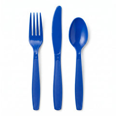 Brava! Bright Royal Blue Plastic Cutlery Set - 24 Count