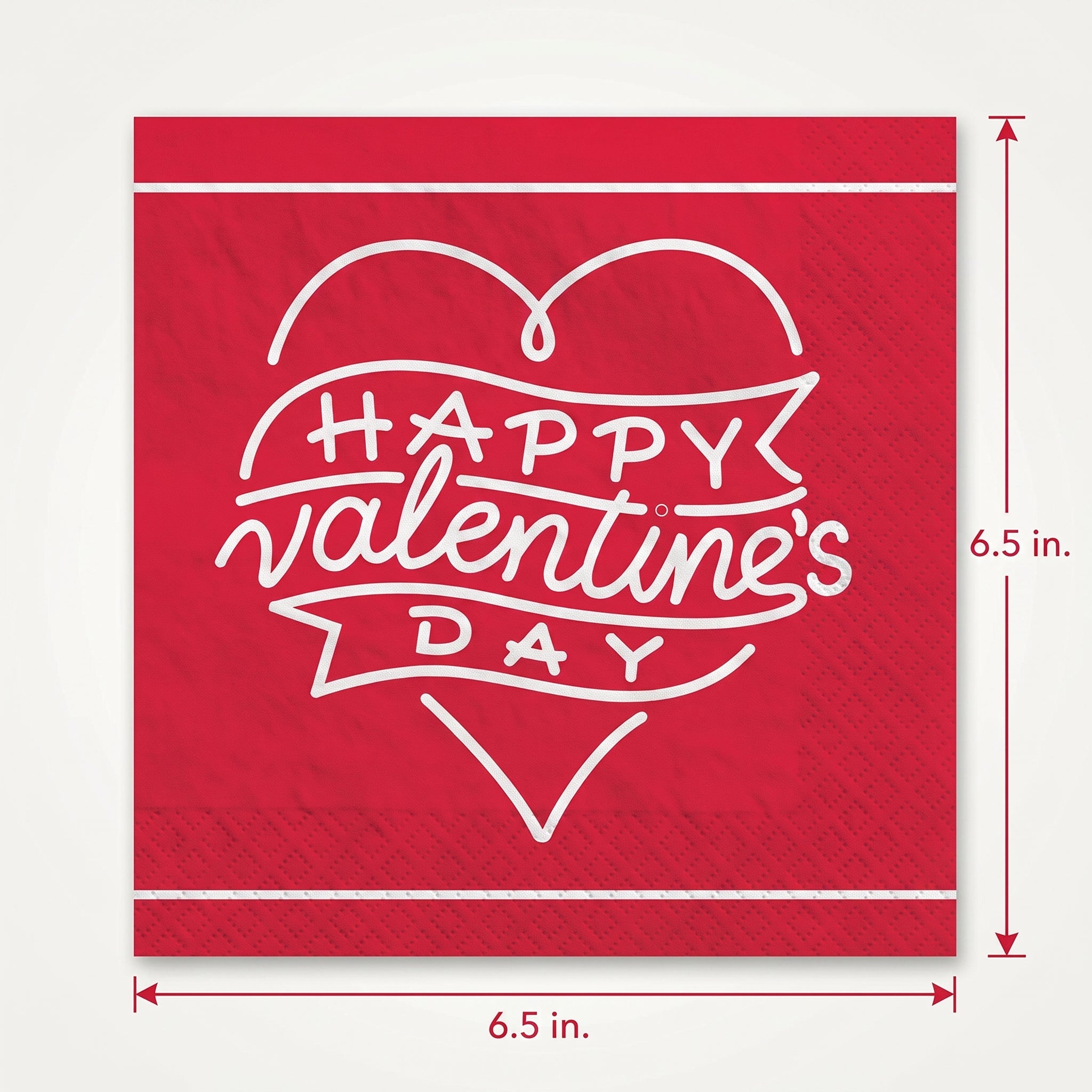 Valentine's Day Heart Luncheon Napkins - 6.5 In. x 6.5 In. - 2-Ply
