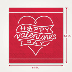 Valentine's Day Heart Luncheon Napkins - 6.5 In. x 6.5 In. - 2-Ply