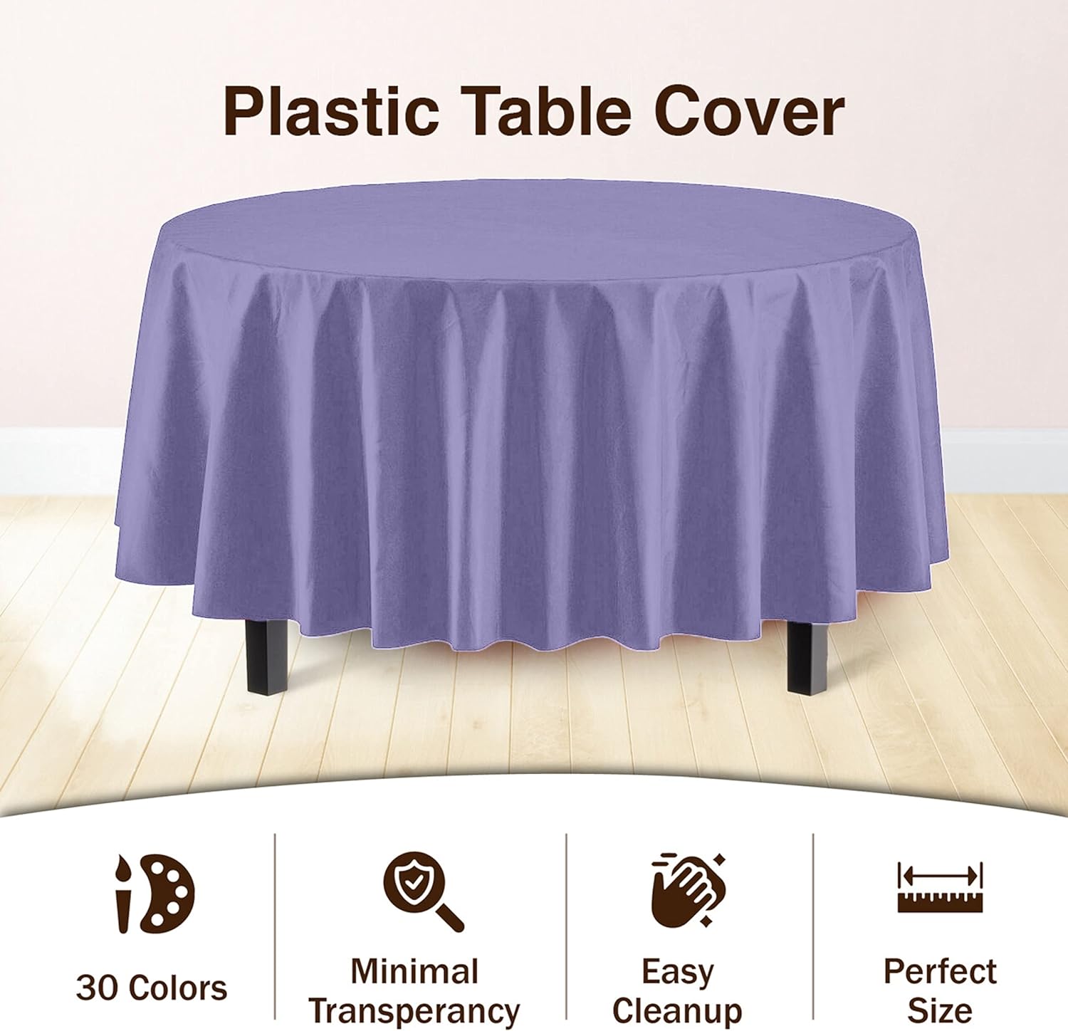 Round Lavender Table Covers | 6 Pack