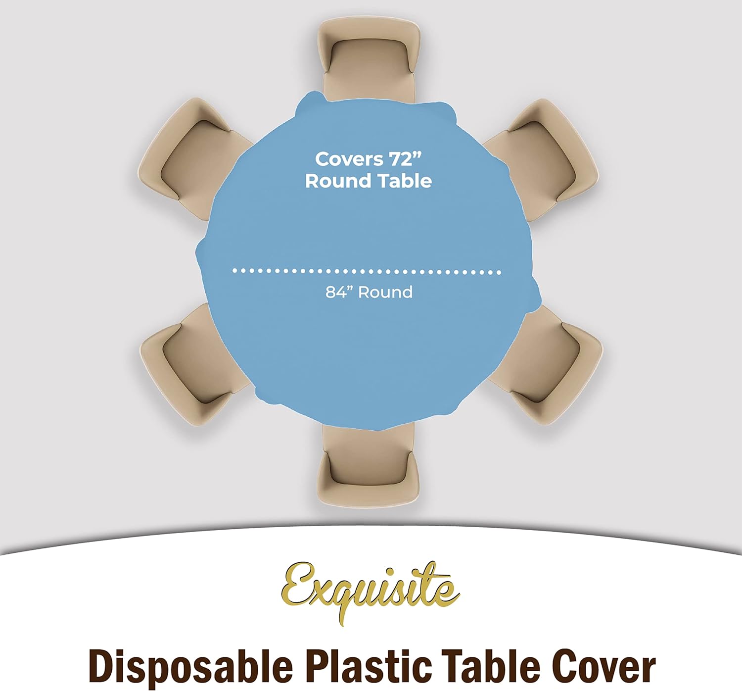 Round Light Blue Table Covers | 6 Pack