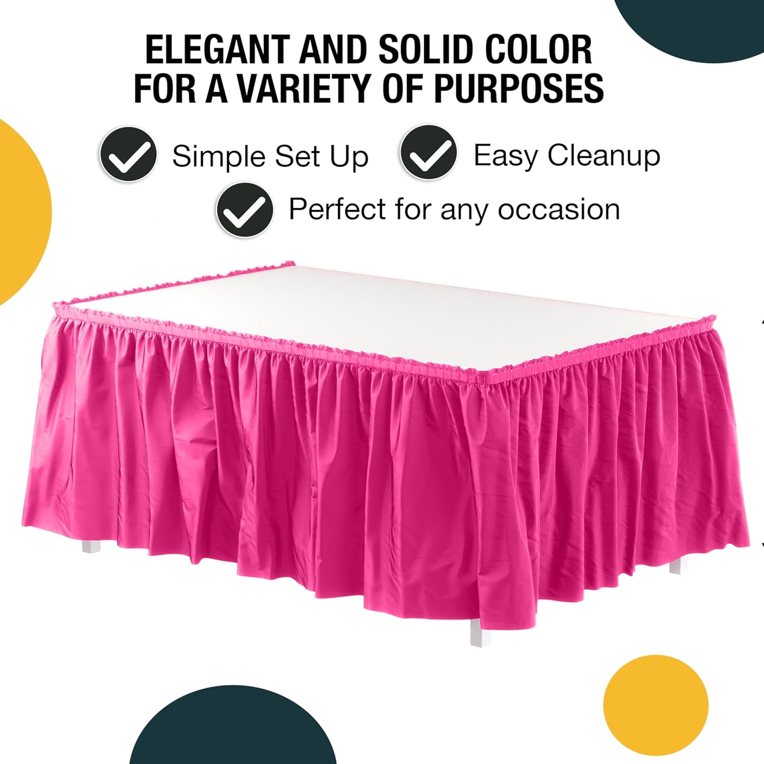 Cerise Plastic Table Skirt | 6 Pack