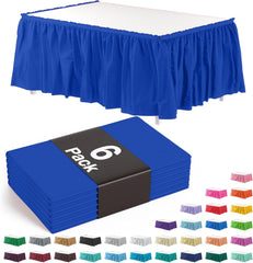 Dark Blue Plastic Table Skirt | 6 Pack