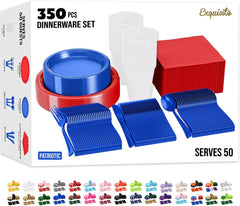 350 Pcs Patriotic Disposable Tableware Set