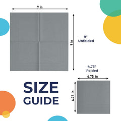 Silver Luncheon Napkins | 6.75 in. x 6.75 in. | 100 Count