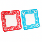 Viva La Party Fiesta Square Dinner Plates, Red/Turquoise, 10-Inch, 20-Pack - 10 in.
