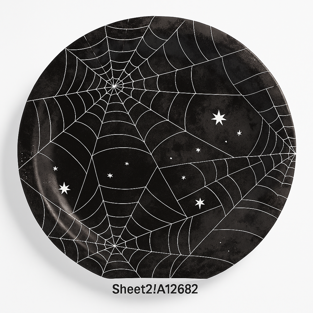 Spider Web Night Halloween Paper Plates - 10-Inch, 20-Pack